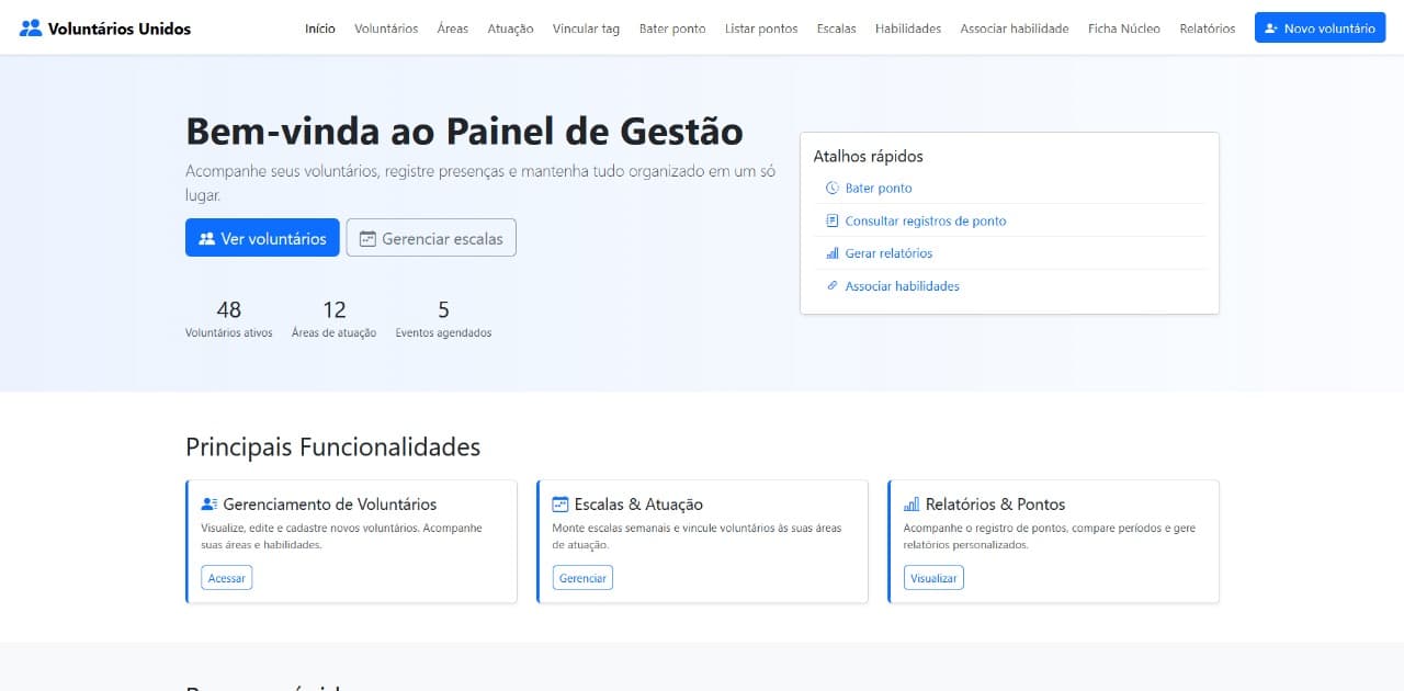 Home Page Voluntários Unidos